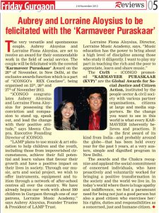 Article in Friday Gurgaon, 02Nov2012